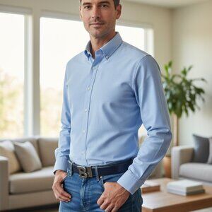 BALLY Men's Patent Leather Belt - Blue/Navy with Signature 'B' Buckle - Size 110